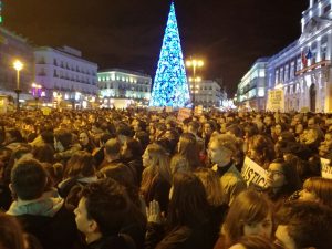 La manifestación del 25-N en Madrid, llegando a Puerta del Sol