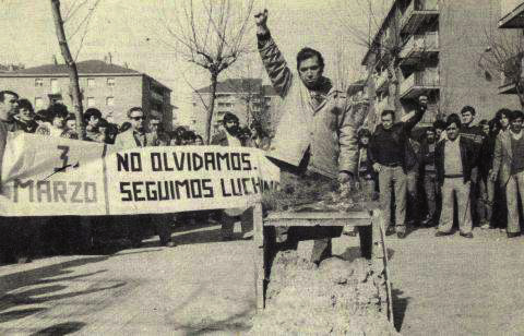 Acto en solidaridad con los trabajadores asesinados en Vitoria